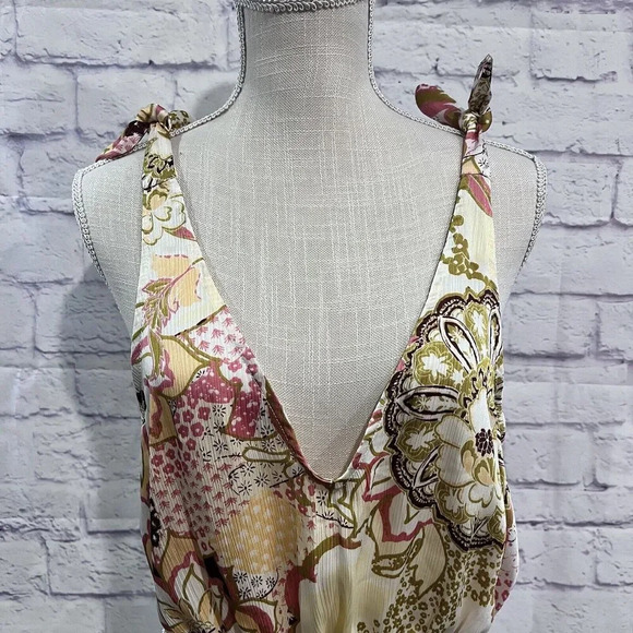 Free People Weekend In Montauk Floral Print Cropped Tank Top Size Small - Picture 7 of 14